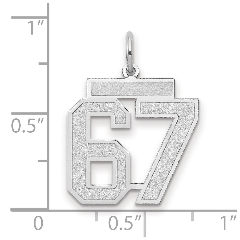 14kw Medium Satin Number 67 Charm