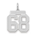 14kw Medium Satin Number 68 Charm