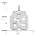 14kw Medium Satin Number 69 Charm
