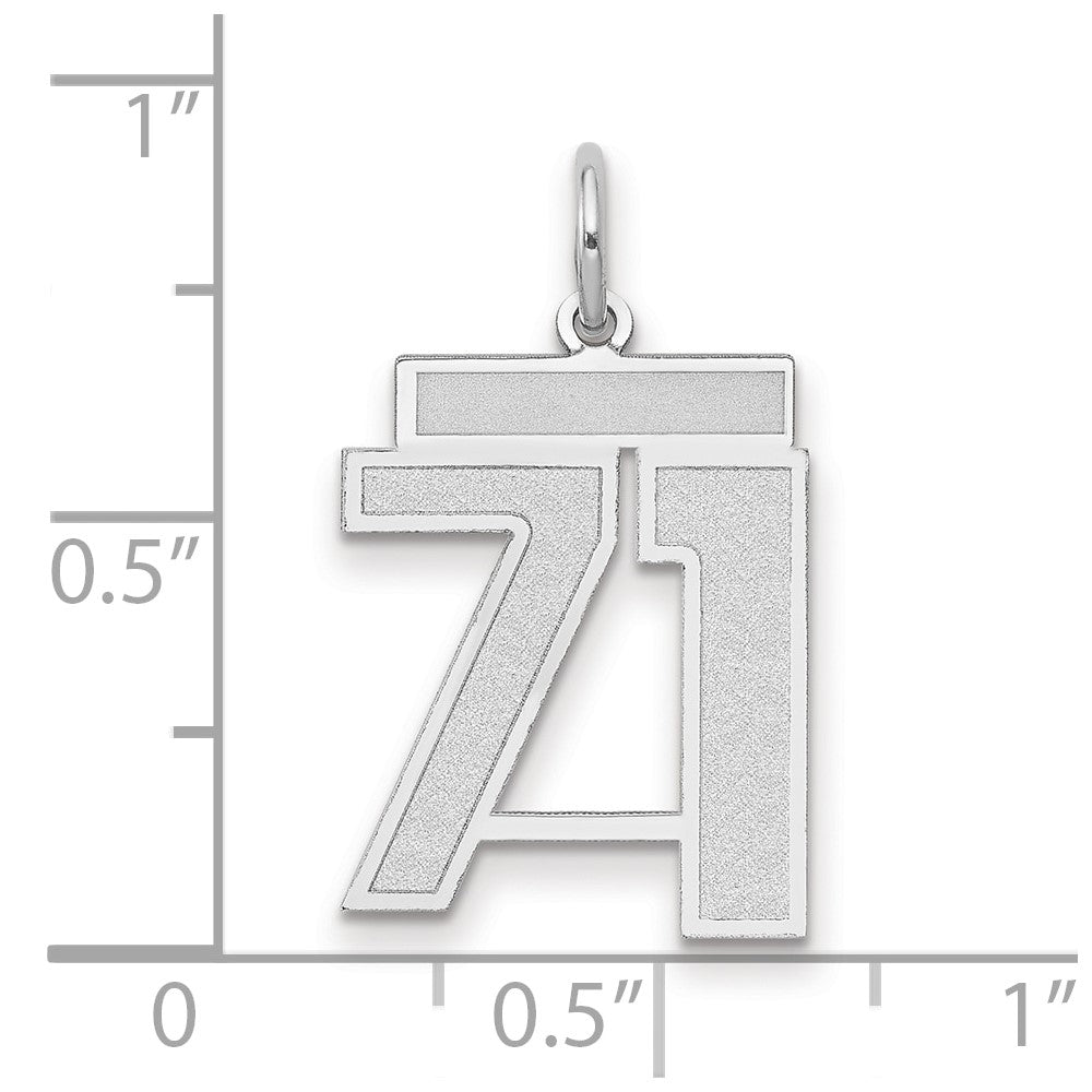14kw Medium Satin Number 71 Charm