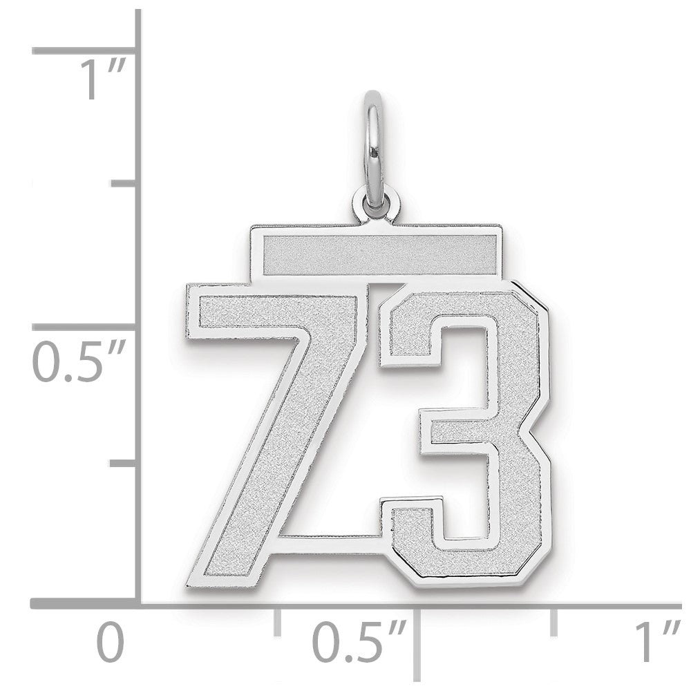 14kw Medium Satin Number 73 Charm