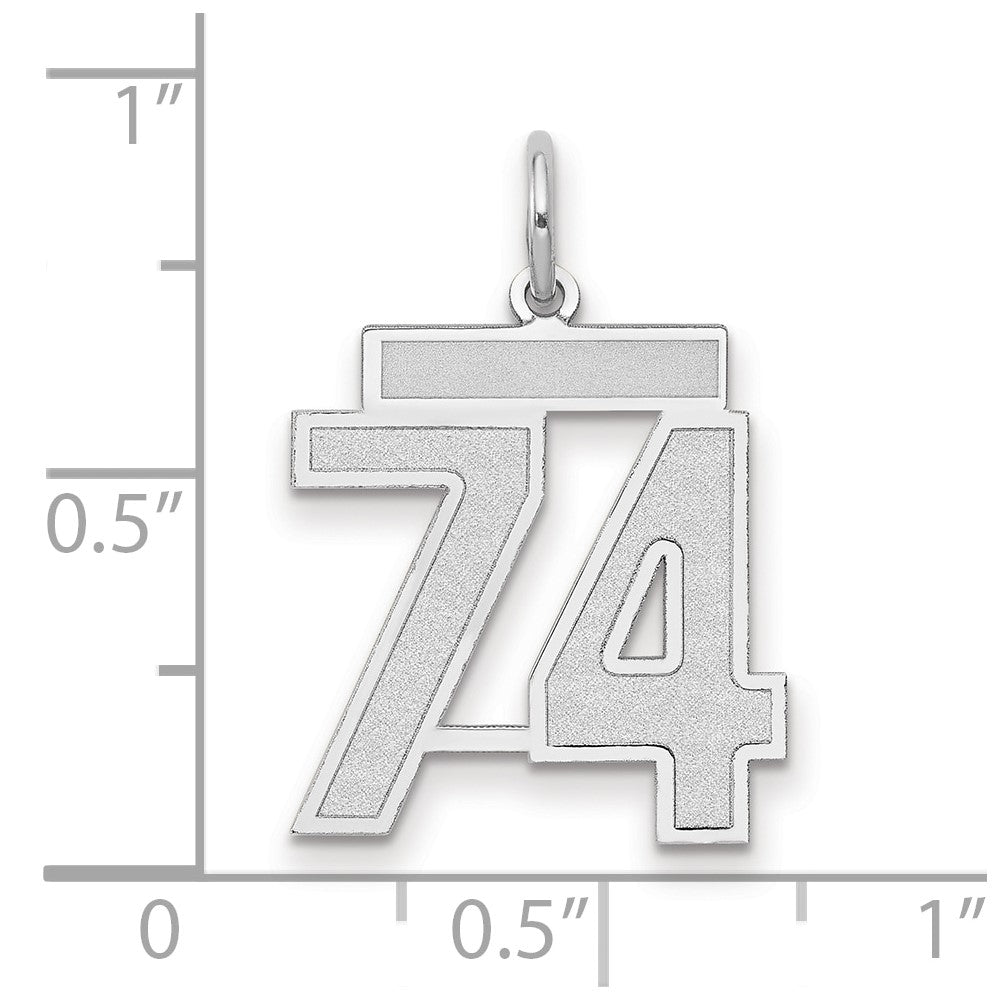 14kw Medium Satin Number 74 Charm