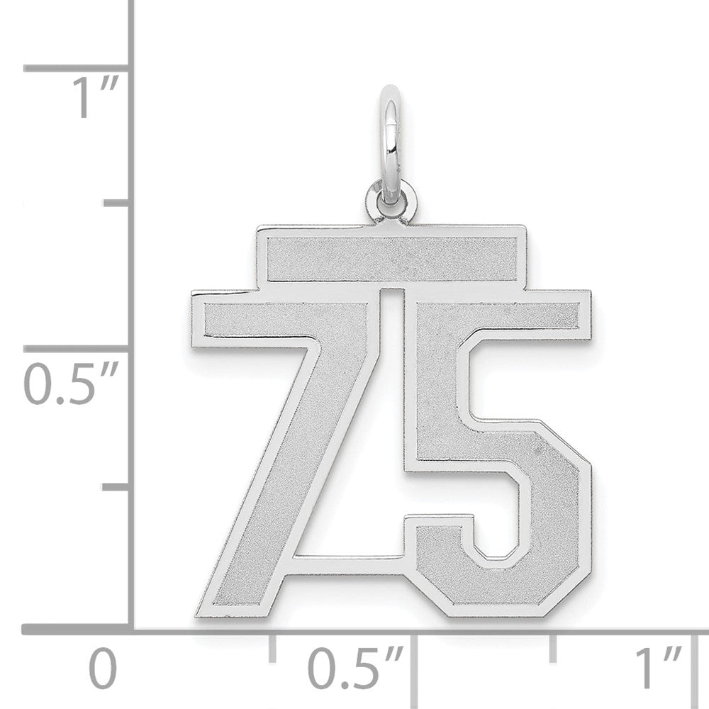 14kw Medium Satin Number 75 Charm