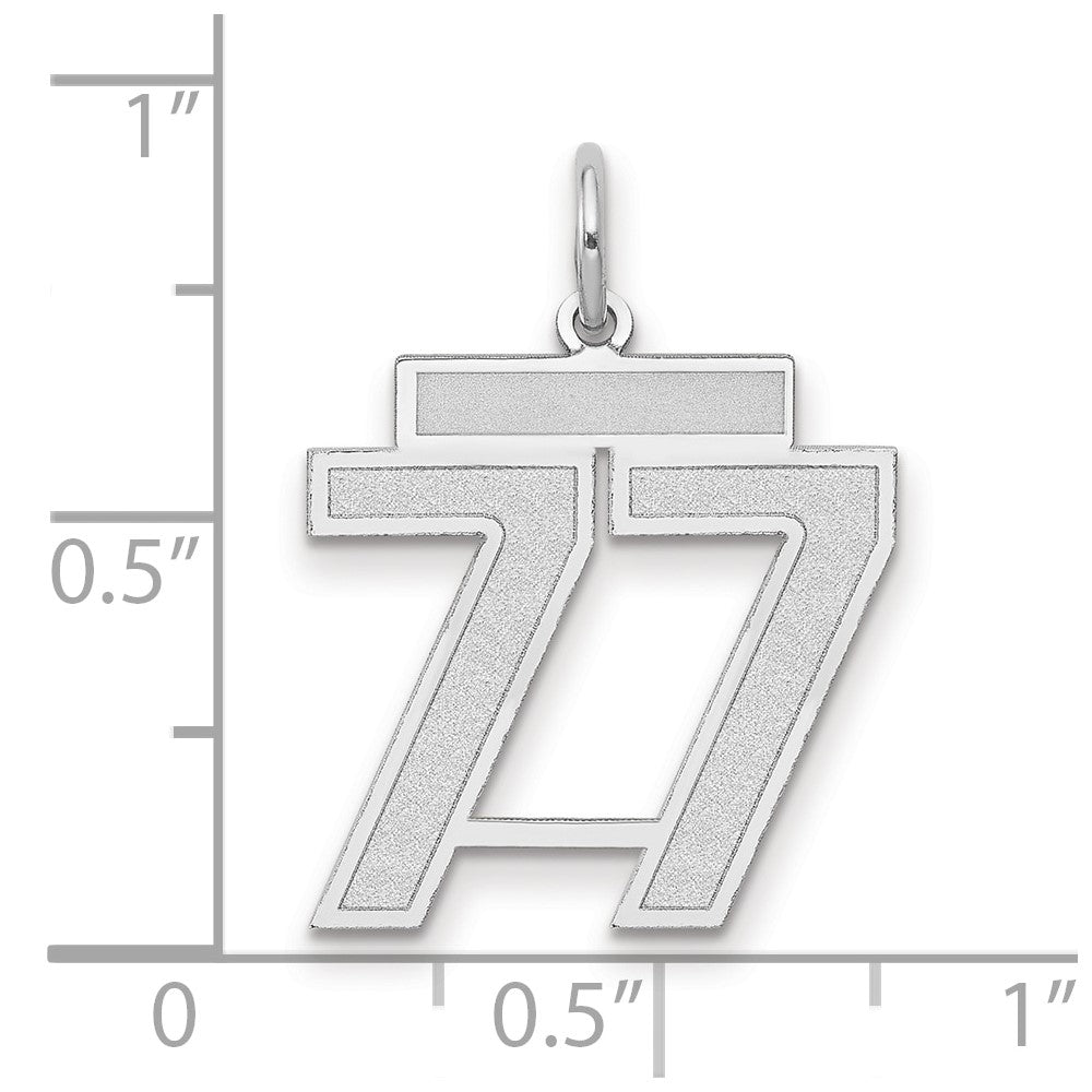 14kw Medium Satin Number 77 Charm