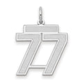 14kw Medium Satin Number 77 Charm