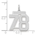 14kw Medium Satin Number 78 Charm