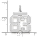 14kw Medium Satin Number 83 Charm