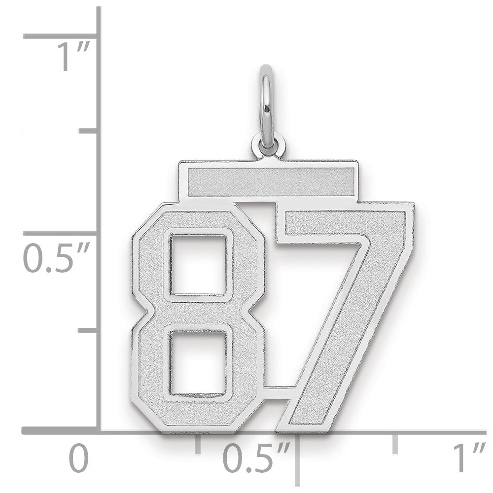 14kw Medium Satin Number 87 Charm
