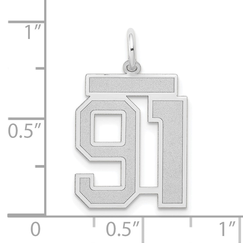 14kw Medium Satin Number 91 Charm