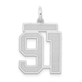14kw Medium Satin Number 91 Charm