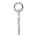 14kw Small Brushed Diamond-cut Number 2 Charm