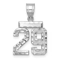 14kw Small Brushed Diamond-cut Number 29 Charm