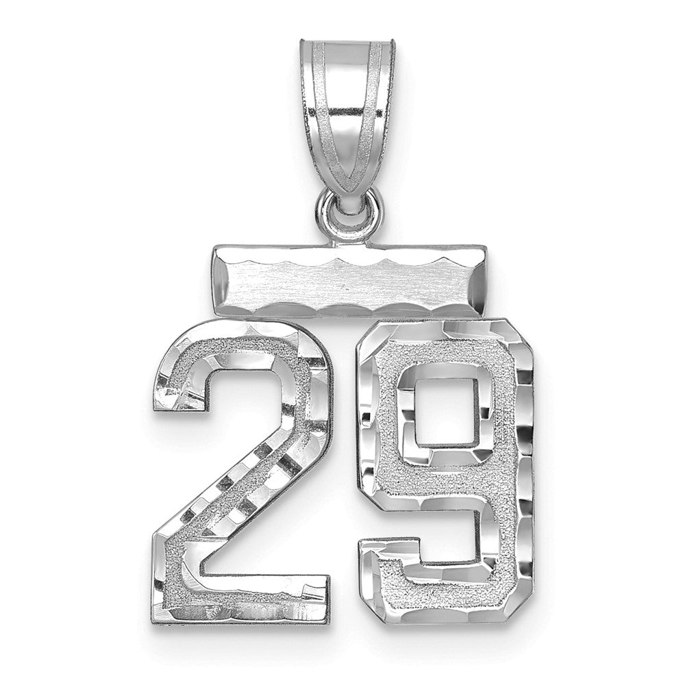 14kw Small Brushed Diamond-cut Number 29 Charm