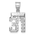 14kw Small Brushed Diamond-cut Number 31 Charm
