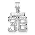 14kw Small Brushed Diamond-cut Number 38 Charm