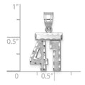 14kw Small Brushed Diamond-cut Number 41 Charm