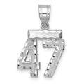 14kw Small Brushed Diamond-cut Number 47 Charm