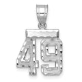 14kw Small Brushed Diamond-cut Number 49 Charm