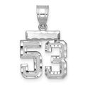 14kw Small Brushed Diamond-cut Number 53 Charm