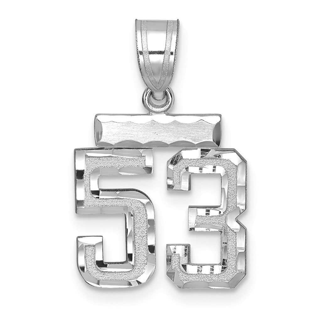 14kw Small Brushed Diamond-cut Number 53 Charm