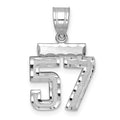 14kw Small Brushed Diamond-cut Number 57 Charm
