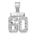 14kw Small Brushed Diamond-cut Number 60 Charm
