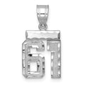 14kw Small Brushed Diamond-cut Number 61 Charm