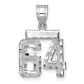 14kw Small Brushed Diamond-cut Number 64 Charm