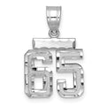 14kw Small Brushed Diamond-cut Number 65 Charm
