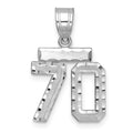 14kw Small Brushed Diamond-cut Number 70 Charm