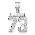 14kw Small Brushed Diamond-cut Number 73 Charm