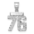 14kw Small Brushed Diamond-cut Number 76 Charm