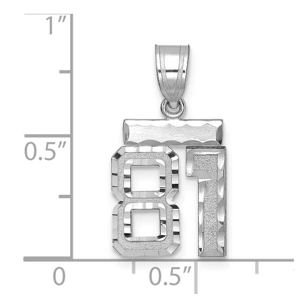 14kw Small Brushed Diamond-cut Number 81 Charm