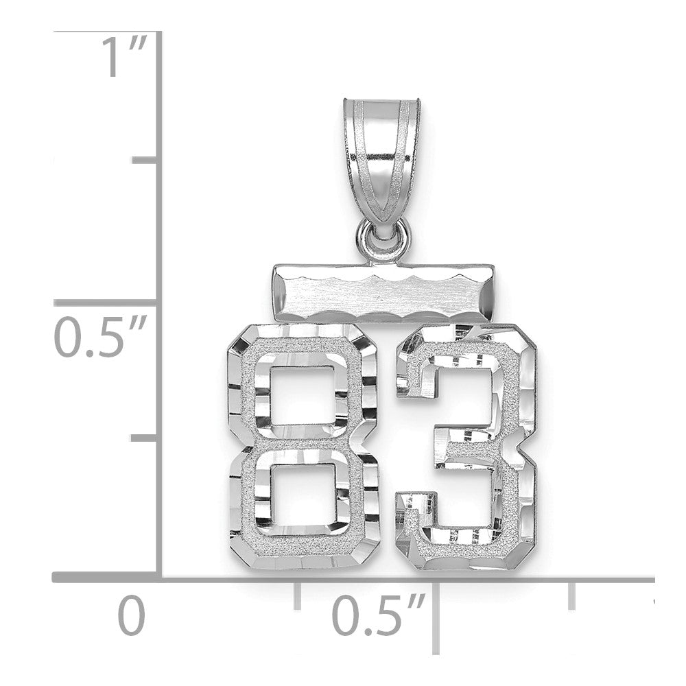 14kw Small Brushed Diamond-cut Number 83 Charm