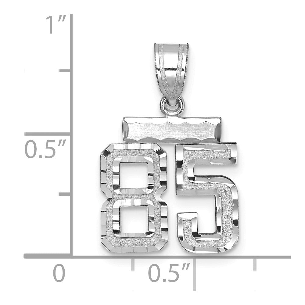 14kw Small Brushed Diamond-cut Number 85 Charm