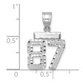 14kw Small Brushed Diamond-cut Number 87 Charm