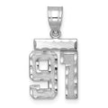 14kw Small Brushed Diamond-cut Number 91 Charm
