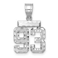 14kw Small Brushed Diamond-cut Number 93 Charm