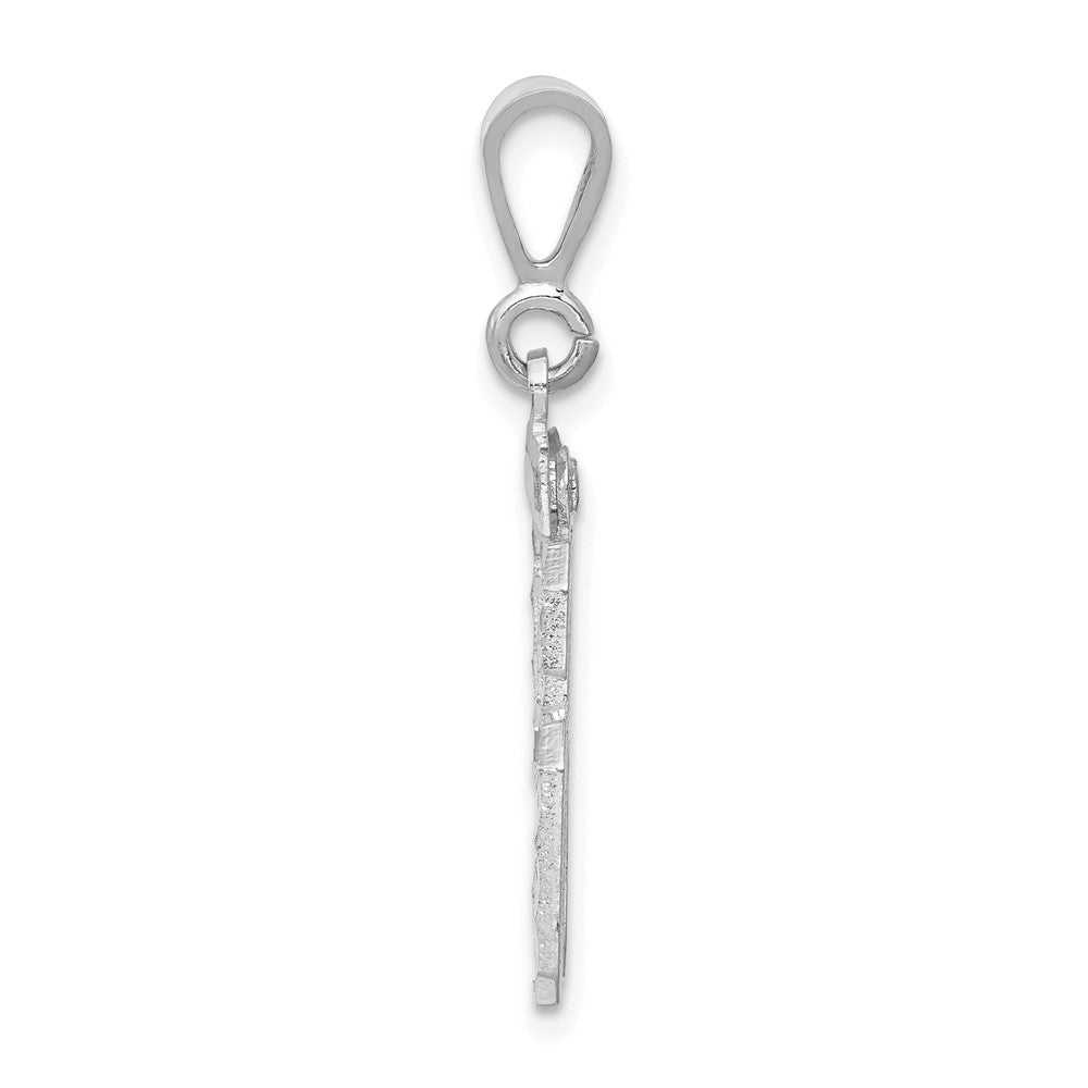 14kw Small Brushed Diamond-cut Number 96 Charm