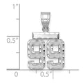 14kw Small Brushed Diamond-cut Number 99 Charm