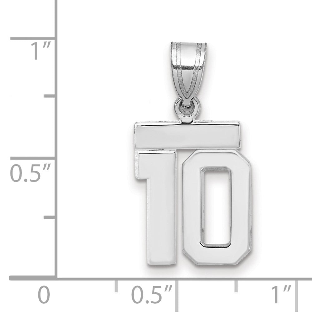 14kw Small Polished Number 10 Charm