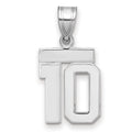 14kw Small Polished Number 10 Charm
