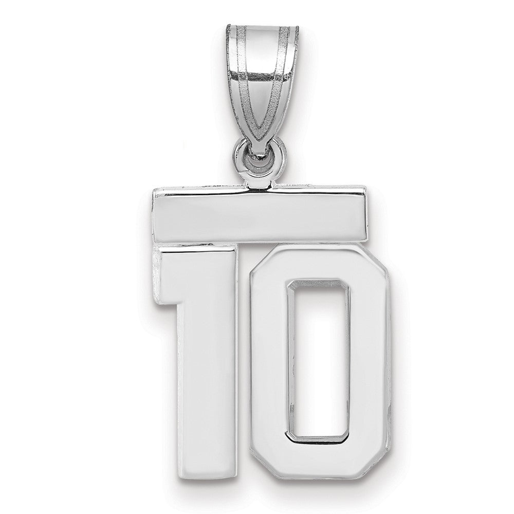 14kw Small Polished Number 10 Charm