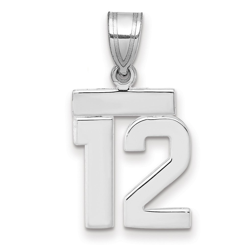 14kw Small Polished Number 12 Charm