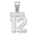 14kw Small Polished Number 12 Charm