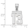 14kw Small Polished Number 13 Charm