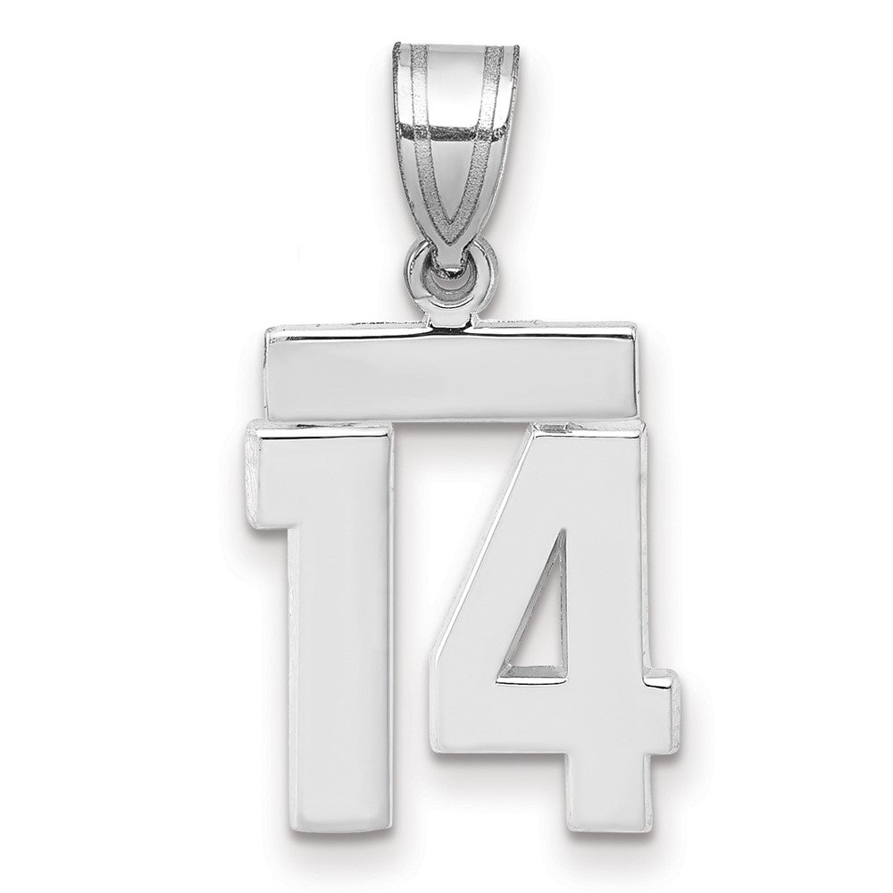 14kw Small Polished Number 14 Charm