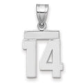 14kw Small Polished Number 14 Charm