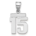 14kw Small Polished Number 15 Charm