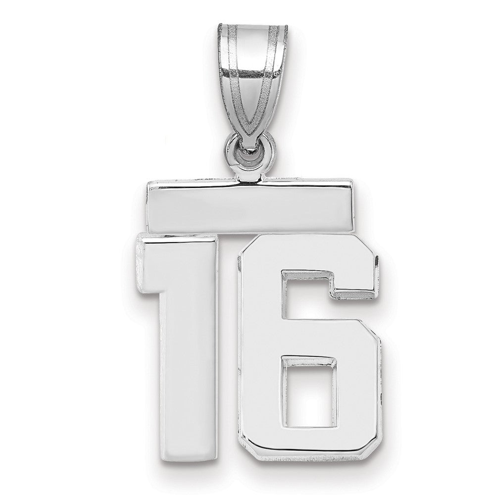 14kw Small Polished Number 16 Charm